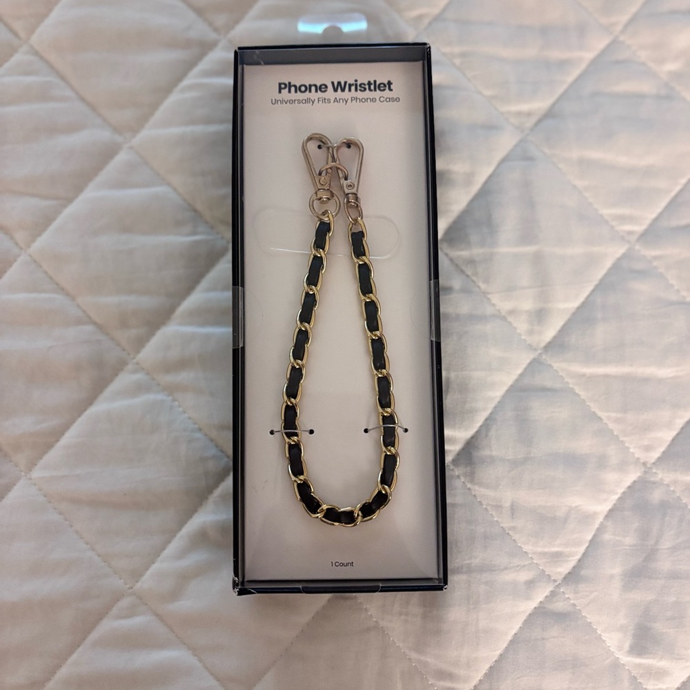 Black and Gold Phone Wristlet